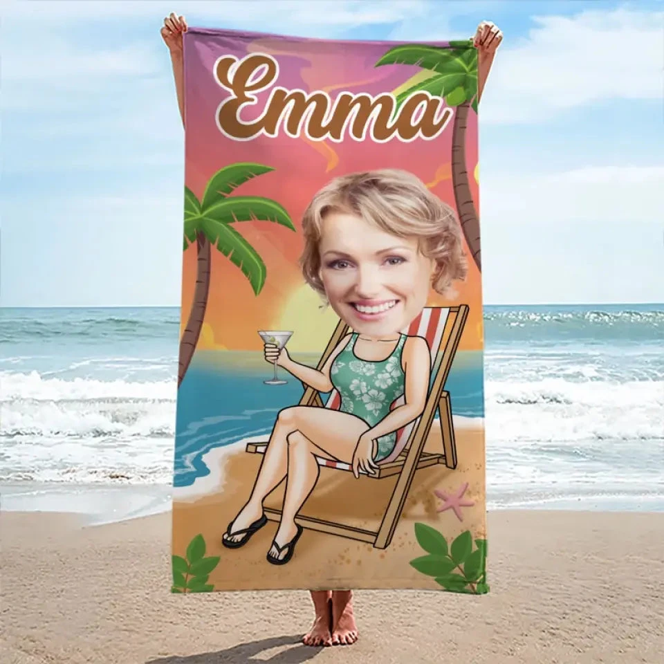Custom Photo Summer Vibes - Family Personalized Custom Beach Towel - Summer Vacation Gift, Birthday Pool Party Gift For Family Members 3 Custom Photo Summer Vibes - Family Personalized Custom Beach Towel - Summer Vacation Gift, Birthday Pool Party Gift For Family Members - Image 3