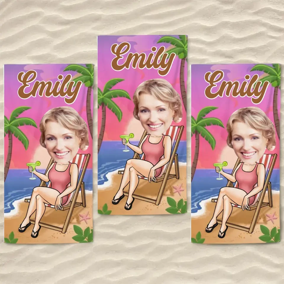 Custom Photo Summer Vibes - Family Personalized Custom Beach Towel - Summer Vacation Gift, Birthday Pool Party Gift For Family Members 6 Custom Photo Summer Vibes - Family Personalized Custom Beach Towel - Summer Vacation Gift, Birthday Pool Party Gift For Family Members - Image 6