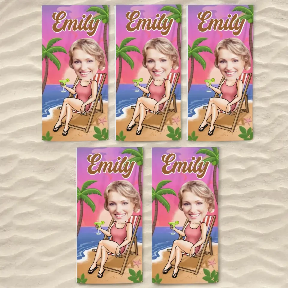 Custom Photo Summer Vibes - Family Personalized Custom Beach Towel - Summer Vacation Gift, Birthday Pool Party Gift For Family Members 8 Custom Photo Summer Vibes - Family Personalized Custom Beach Towel - Summer Vacation Gift, Birthday Pool Party Gift For Family Members - Image 8