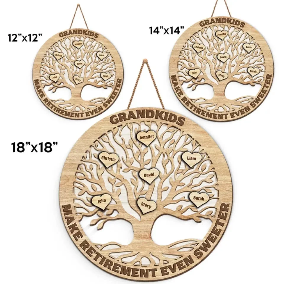 Grandkid Makes Retirement Even Sweeter - Personalized Shaped Wood Sign - Gift For Mom, Grandma 5 Grandkid Makes Retirement Even Sweeter - Personalized Shaped Wood Sign - Gift For Mom, Grandma - Image 5