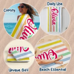 Gone To The Beach - Bestie Personalized Custom Beach Towel - Summer Vacation Gift, Birthday Pool Party Gift For Best Friends, BFF, Sisters -Pawfect House Store 66740a825c15c