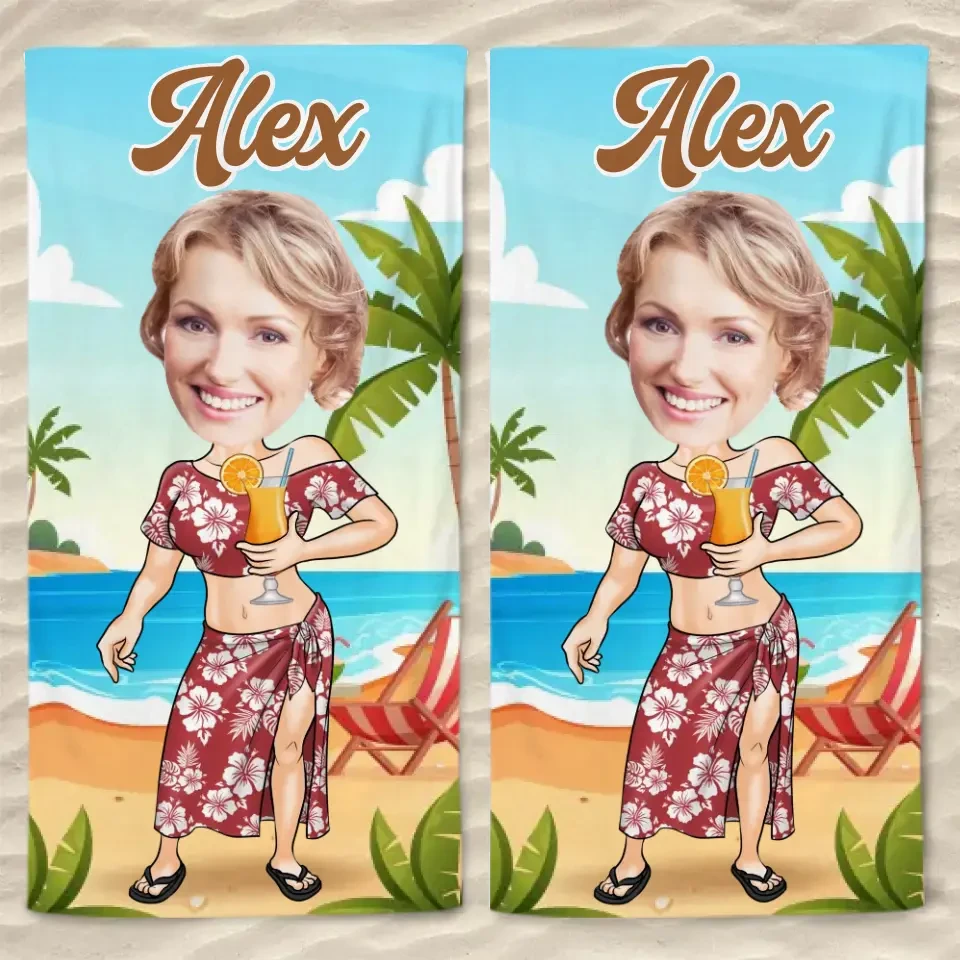 Custom Photo Vacay Vibes - Family Personalized Custom Beach Towel - Summer Vacation Gift, Birthday Pool Party Gift For Family Members 5 Custom Photo Vacay Vibes - Family Personalized Custom Beach Towel - Summer Vacation Gift, Birthday Pool Party Gift For Family Members - Image 5