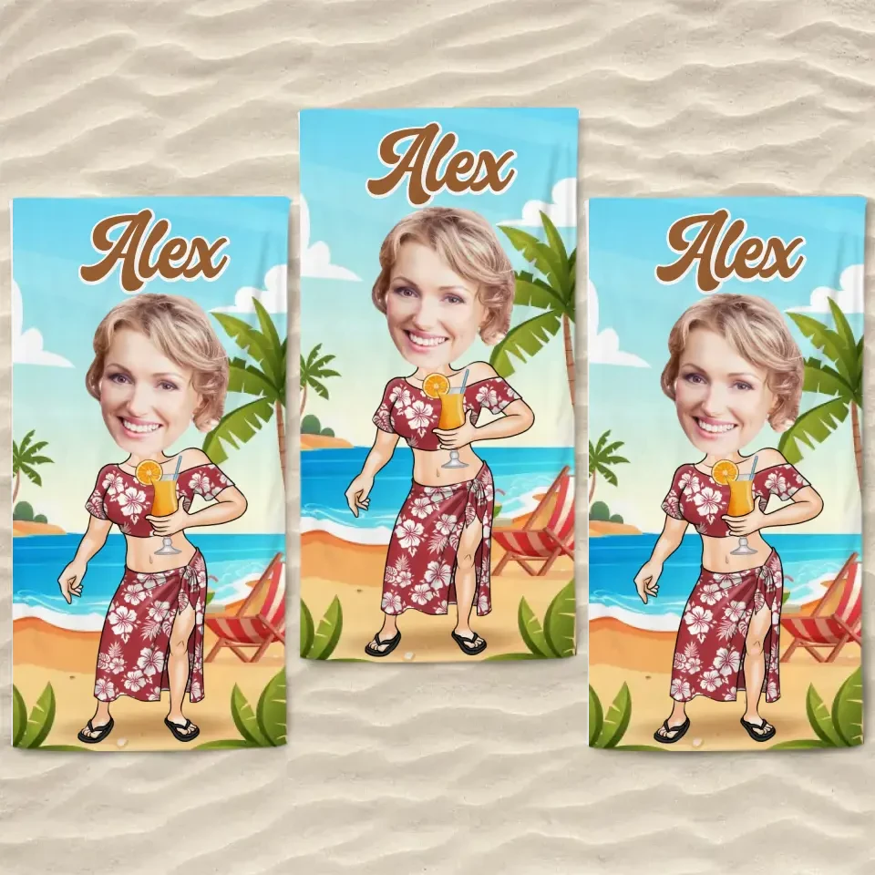 Custom Photo Vacay Vibes - Family Personalized Custom Beach Towel - Summer Vacation Gift, Birthday Pool Party Gift For Family Members 6 Custom Photo Vacay Vibes - Family Personalized Custom Beach Towel - Summer Vacation Gift, Birthday Pool Party Gift For Family Members - Image 6