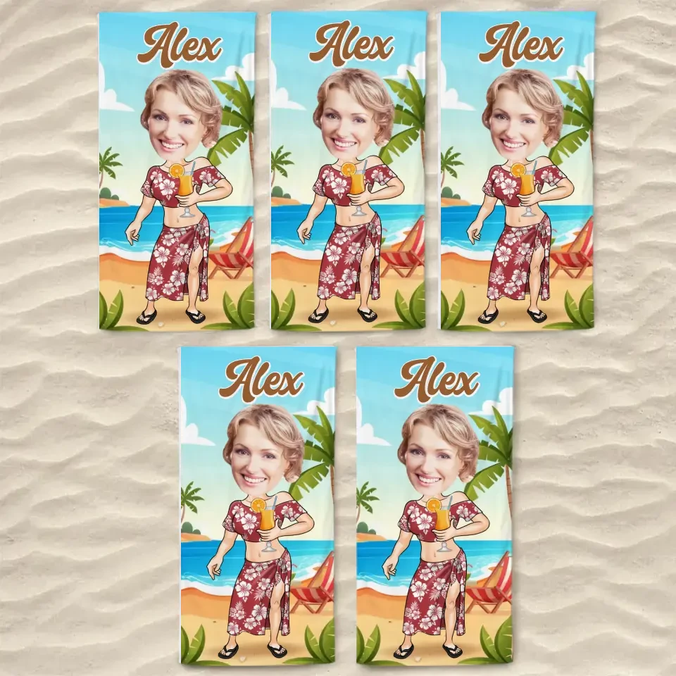 Custom Photo Vacay Vibes - Family Personalized Custom Beach Towel - Summer Vacation Gift, Birthday Pool Party Gift For Family Members 8 Custom Photo Vacay Vibes - Family Personalized Custom Beach Towel - Summer Vacation Gift, Birthday Pool Party Gift For Family Members - Image 8