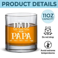 First Daddy, Now Grandpa - Family Personalized Custom Whiskey Glass - Gift For Dad, Grandpa 9 First Daddy, Now Grandpa - Family Personalized Custom Whiskey Glass - Gift For Dad, Grandpa -Pawfect House Store 66750e6fb5d53