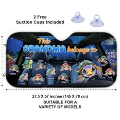 This Grandma Belongs To - Family Personalized Custom Auto Windshield Sunshade, Car Window Protector - Gift For Mom, Grandma -Pawfect House Store 6675343e447dc