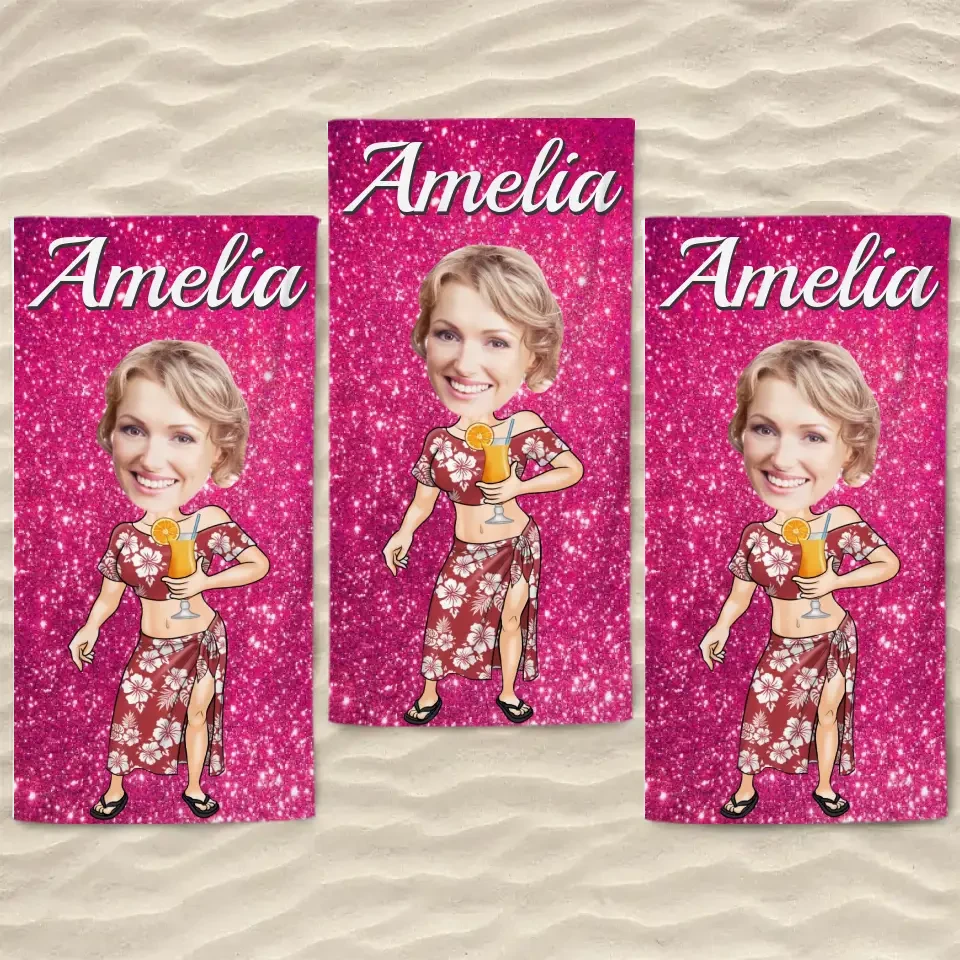 Custom Photo Running Towards The Beach And The Sun - Family Personalized Custom Beach Towel - Summer Vacation Gift, Birthday Pool Party Gift For Family Members 6 Custom Photo Running Towards The Beach And The Sun - Family Personalized Custom Beach Towel - Summer Vacation Gift, Birthday Pool Party Gift For Family Members - Image 6