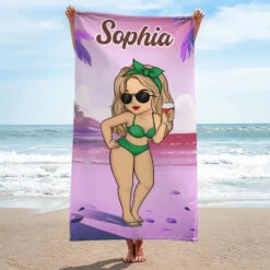 Vacay Mode On - Bestie Personalized Custom Beach Towel - Summer Vacation Gift, Birthday Pool Party Gift For Best Friends, BFF, Sisters -Pawfect House Store 6678dec5ddf7a