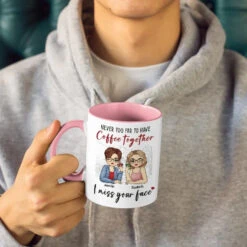 Never Too Far To Have Coffee Together - Bestie Personalized Custom Accent Mug - Gift For Best Friends, BFF, Sisters -Pawfect House Store 6678efa8bfc42