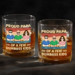 Proud Papa Of A Few Kids - Family Personalized Custom Whiskey Glass - Gift For Dad, Grandpa 8 Proud Papa Of A Few Kids - Family Personalized Custom Whiskey Glass - Gift For Dad, Grandpa -Pawfect House Store 66790c3a0a156