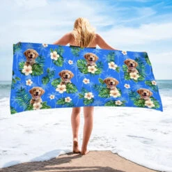Custom Photo Hot Days, Cool Pets - Dog & Cat Personalized Custom Beach Towel - Summer Vacation Gift, Birthday Pool Party Gift For Pet Owners, Pet Lovers