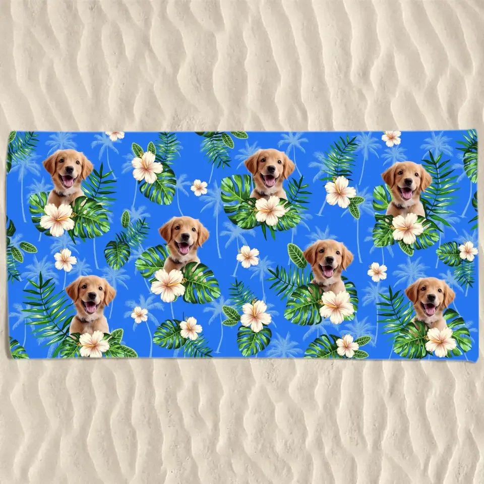 Custom Photo Hot Days, Cool Pets - Dog & Cat Personalized Custom Beach Towel - Summer Vacation Gift, Birthday Pool Party Gift For Pet Owners, Pet Lovers 2 Custom Photo Hot Days, Cool Pets - Dog & Cat Personalized Custom Beach Towel - Summer Vacation Gift, Birthday Pool Party Gift For Pet Owners, Pet Lovers - Image 2