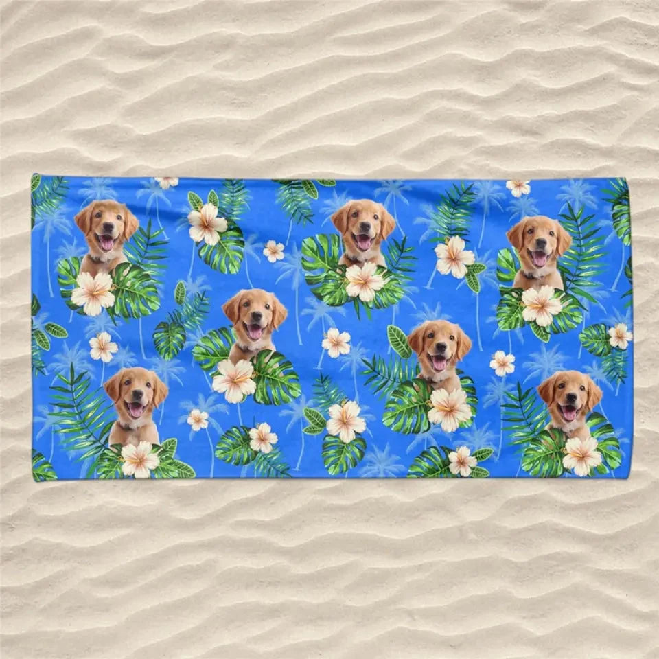 Custom Photo Hot Days, Cool Pets - Dog & Cat Personalized Custom Beach Towel - Summer Vacation Gift, Birthday Pool Party Gift For Pet Owners, Pet Lovers 4 Custom Photo Hot Days, Cool Pets - Dog & Cat Personalized Custom Beach Towel - Summer Vacation Gift, Birthday Pool Party Gift For Pet Owners, Pet Lovers - Image 4