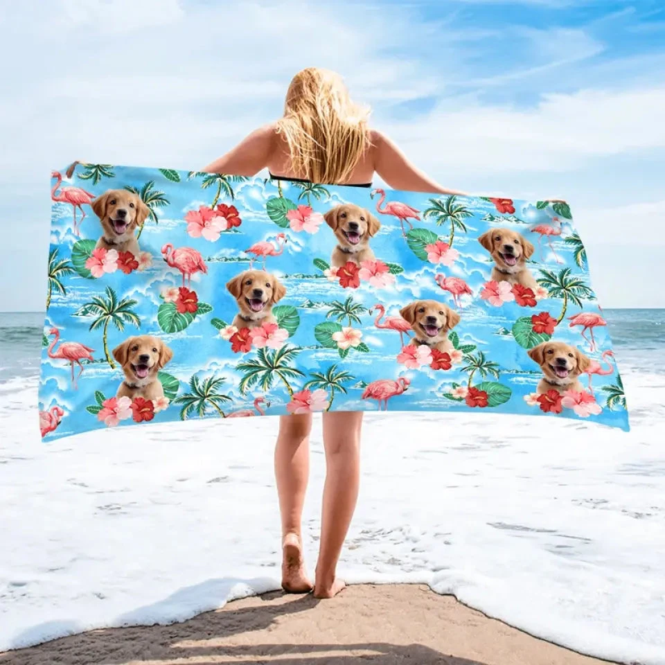 Custom Photo Holiday Mode Accelarated - Dog & Cat Personalized Custom Beach Towel - Summer Vacation Gift, Birthday Pool Party Gift For Pet Owners, Pet Lovers 1 Custom Photo Holiday Mode Accelarated - Dog & Cat Personalized Custom Beach Towel - Summer Vacation Gift, Birthday Pool Party Gift For Pet Owners, Pet Lovers