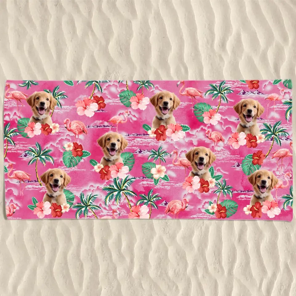 Custom Photo Holiday Mode Accelarated - Dog & Cat Personalized Custom Beach Towel - Summer Vacation Gift, Birthday Pool Party Gift For Pet Owners, Pet Lovers 2 Custom Photo Holiday Mode Accelarated - Dog & Cat Personalized Custom Beach Towel - Summer Vacation Gift, Birthday Pool Party Gift For Pet Owners, Pet Lovers - Image 2