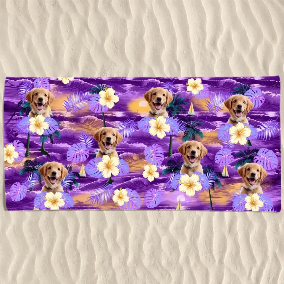 Custom Photo Vacation Mode On - Dog & Cat Personalized Custom Beach Towel - Summer Vacation Gift, Birthday Pool Party Gift For Pet Owners, Pet Lovers 2 Custom Photo Vacation Mode On - Dog & Cat Personalized Custom Beach Towel - Summer Vacation Gift, Birthday Pool Party Gift For Pet Owners, Pet Lovers - Image 2