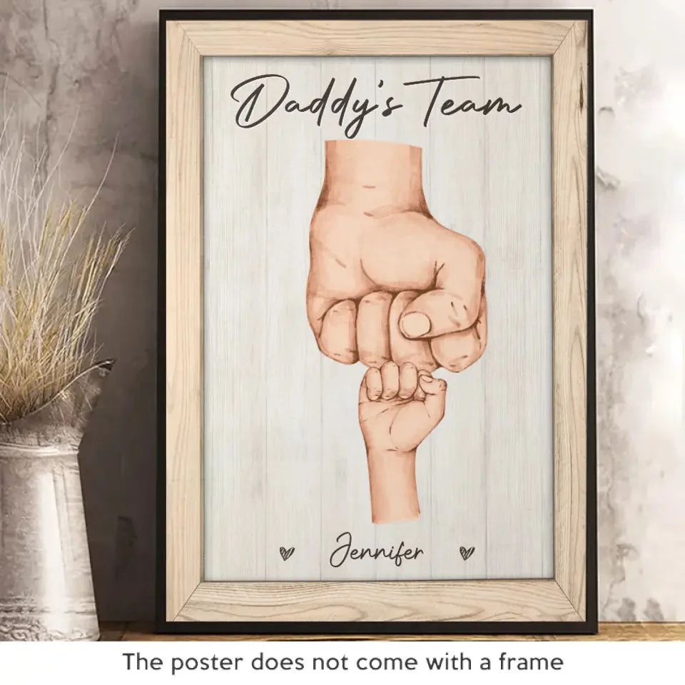 Side By Side With Daddy's Team - Family Personalized Custom Vertical Poster - Father's Day, Gift For Dad, Grandpa 3 Side By Side With Daddy's Team - Family Personalized Custom Vertical Poster - Father's Day, Gift For Dad, Grandpa - Image 3