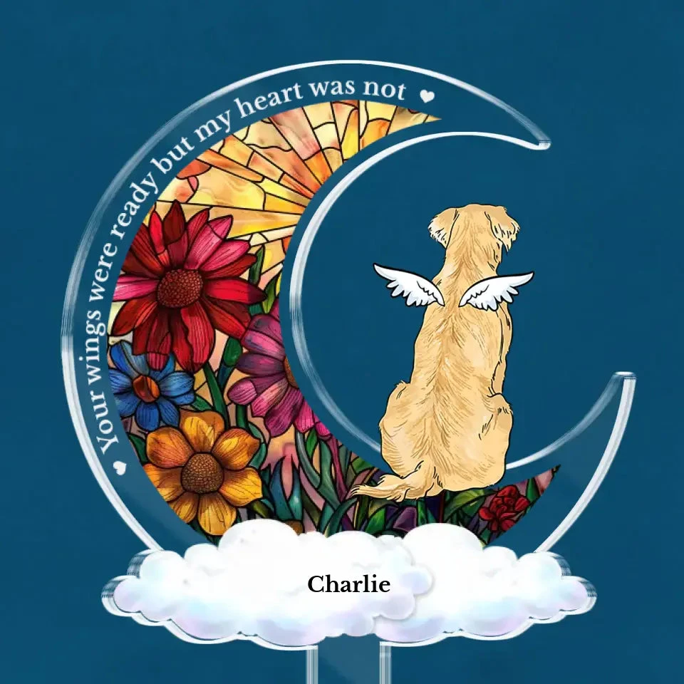 A Piece Of Our Heart Lives In Heaven - Memorial Personalized Custom Stain Glass Style Acrylic Garden Stake - Sympathy Gift For Pet Owners, Pet Lovers 2 A Piece Of Our Heart Lives In Heaven - Memorial Personalized Custom Stain Glass Style Acrylic Garden Stake - Sympathy Gift For Pet Owners, Pet Lovers - Image 2