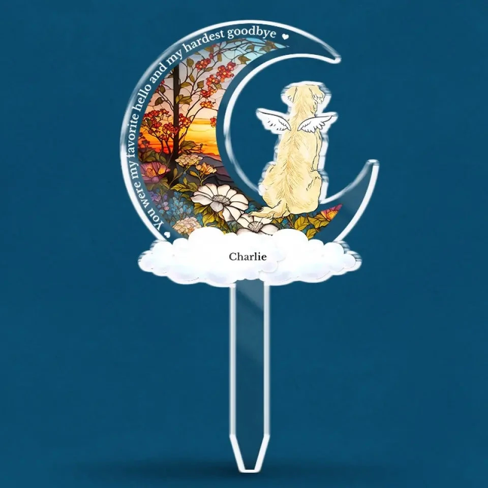 A Piece Of Our Heart Lives In Heaven - Memorial Personalized Custom Stain Glass Style Acrylic Garden Stake - Sympathy Gift For Pet Owners, Pet Lovers 1 A Piece Of Our Heart Lives In Heaven - Memorial Personalized Custom Stain Glass Style Acrylic Garden Stake - Sympathy Gift For Pet Owners, Pet Lovers