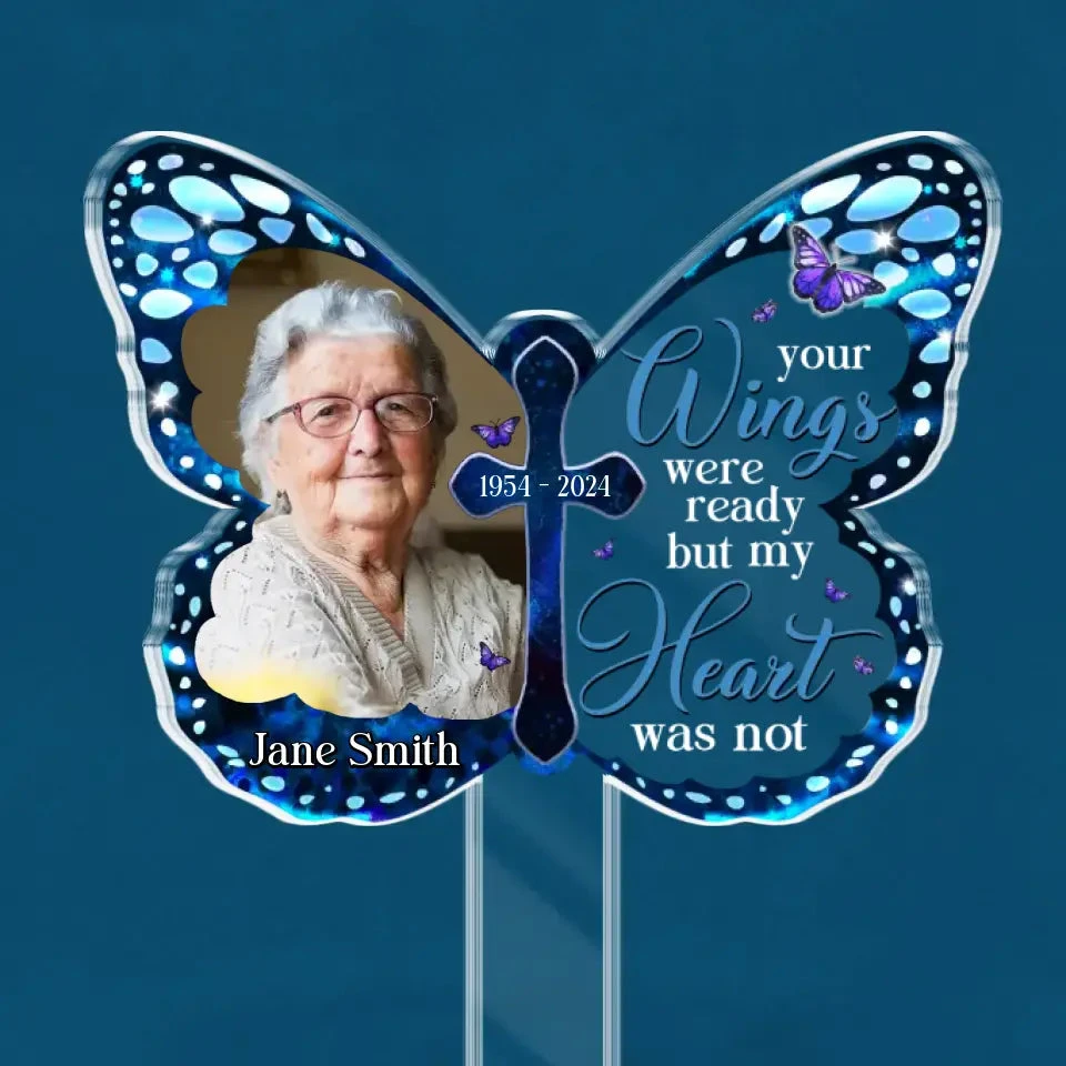 Custom Photo Your Memory Is A Treasure - Memorial Personalized Custom Stain Glass Style Acrylic Garden Stake - Sympathy Gift For Family Members 2 Custom Photo Your Memory Is A Treasure - Memorial Personalized Custom Stain Glass Style Acrylic Garden Stake - Sympathy Gift For Family Members - Image 2