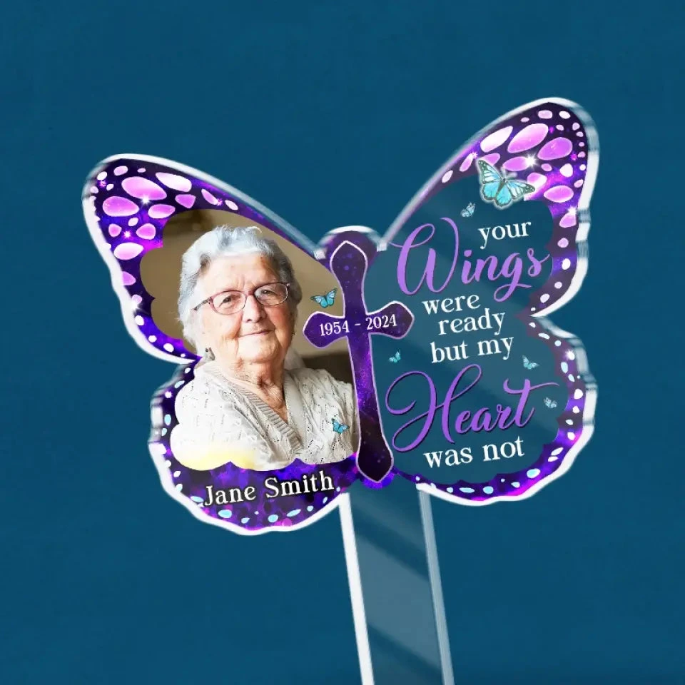 Custom Photo Your Memory Is A Treasure - Memorial Personalized Custom Stain Glass Style Acrylic Garden Stake - Sympathy Gift For Family Members 5 Custom Photo Your Memory Is A Treasure - Memorial Personalized Custom Stain Glass Style Acrylic Garden Stake - Sympathy Gift For Family Members - Image 5