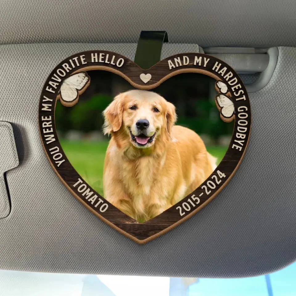 Custom Photo You Were My Hardest Goodbye - Memorial Personalized Custom Car Visor Clip - Sympathy Gift For Pet Owners, Pet Lovers 1 Custom Photo You Were My Hardest Goodbye - Memorial Personalized Custom Car Visor Clip - Sympathy Gift For Pet Owners, Pet Lovers