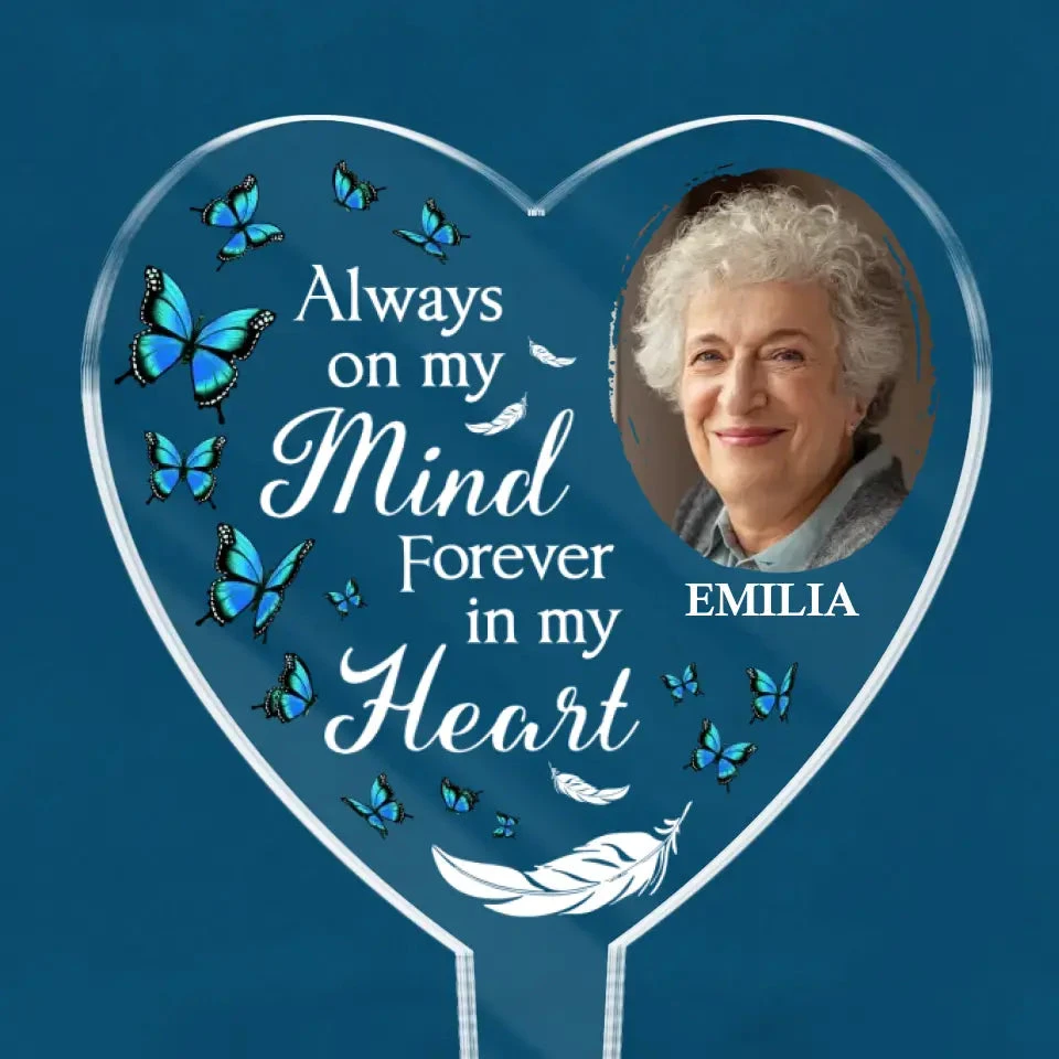 Custom Photo Resting With The Angels - Memorial Personalized Custom Stain Glass Style Acrylic Garden Stake - Sympathy Gift For Family Members 2 Custom Photo Resting With The Angels - Memorial Personalized Custom Stain Glass Style Acrylic Garden Stake - Sympathy Gift For Family Members - Image 2