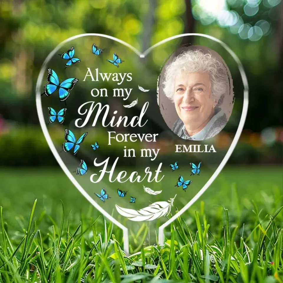 Custom Photo Resting With The Angels - Memorial Personalized Custom Stain Glass Style Acrylic Garden Stake - Sympathy Gift For Family Members 4 Custom Photo Resting With The Angels - Memorial Personalized Custom Stain Glass Style Acrylic Garden Stake - Sympathy Gift For Family Members - Image 4