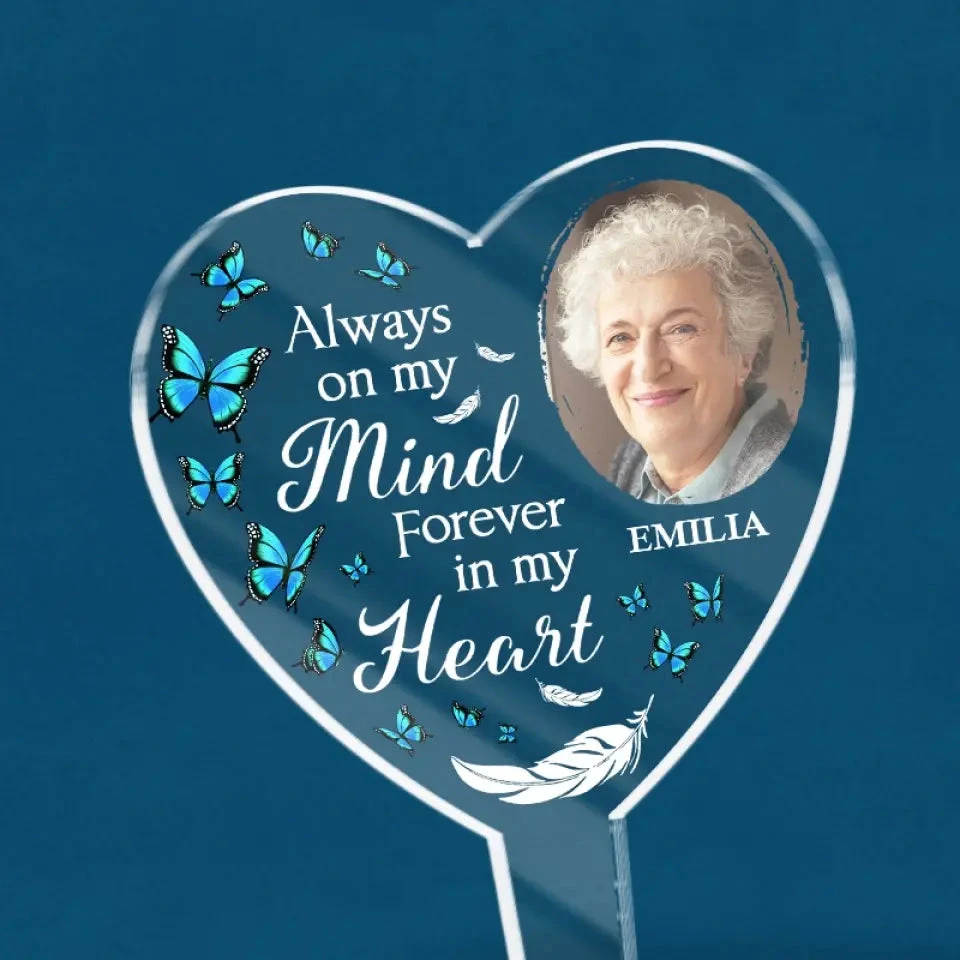 Custom Photo Resting With The Angels - Memorial Personalized Custom Stain Glass Style Acrylic Garden Stake - Sympathy Gift For Family Members 5 Custom Photo Resting With The Angels - Memorial Personalized Custom Stain Glass Style Acrylic Garden Stake - Sympathy Gift For Family Members - Image 5