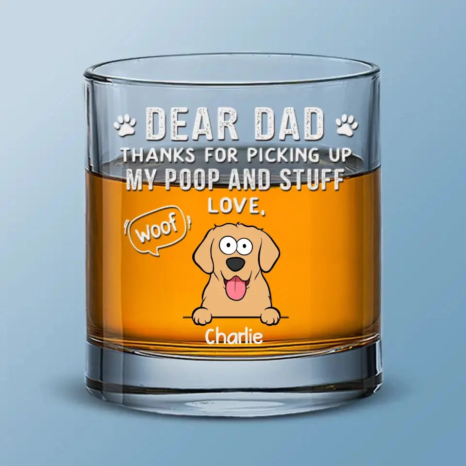 Thanks For Picking Up My Poop - Dog Personalized Custom Whiskey Glass - Gift For Pet Owners, Pet Lovers 2 Thanks For Picking Up My Poop - Dog Personalized Custom Whiskey Glass - Gift For Pet Owners, Pet Lovers - Image 2