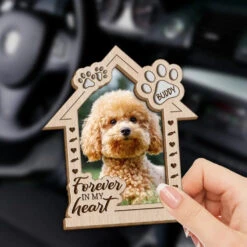 Custom Photo Forever In My Heart - Memorial Personalized Custom Car Visor Clip - Sympathy Gift For Pet Owners, Pet Lovers -Pawfect House Store 667a85845e072