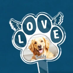 Custom Photo I Love You No Matter Where You Are - Memorial Personalized Custom Stain Glass Style Acrylic Garden Stake - Sympathy Gift For Pet Owners, Pet Lovers -Pawfect House Store 667a8597cefd3