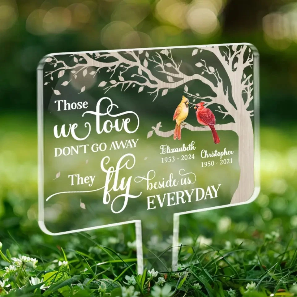 Those We Love Don't Go Away, They Fly Beside Us Every Day - Memorial Personalized Custom Stain Glass Style Acrylic Garden Stake - Sympathy Gift For Family Members 3 Those We Love Don't Go Away, They Fly Beside Us Every Day - Memorial Personalized Custom Stain Glass Style Acrylic Garden Stake - Sympathy Gift For Family Members - Image 3