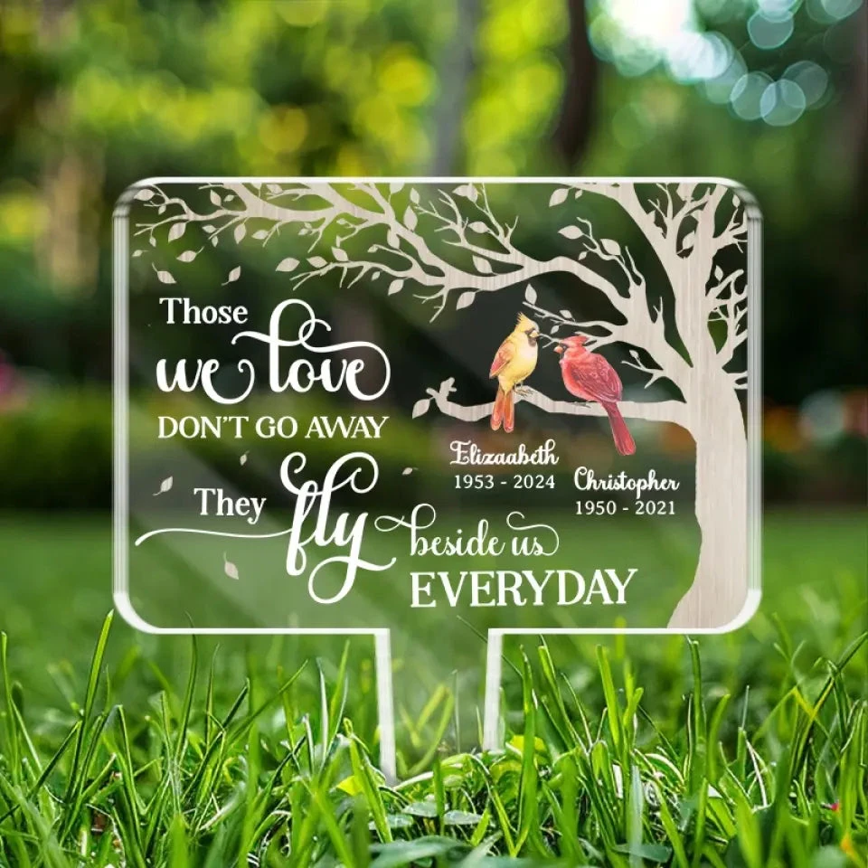 Those We Love Don't Go Away, They Fly Beside Us Every Day - Memorial Personalized Custom Stain Glass Style Acrylic Garden Stake - Sympathy Gift For Family Members 4 Those We Love Don't Go Away, They Fly Beside Us Every Day - Memorial Personalized Custom Stain Glass Style Acrylic Garden Stake - Sympathy Gift For Family Members - Image 4