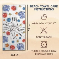 Wonderful Summer With Grandma - Family Personalized Custom Beach Towel - Summer Vacation Gift For Grandma 9 Wonderful Summer With Grandma - Family Personalized Custom Beach Towel - Summer Vacation Gift For Grandma -Pawfect House Store 667a9feec5966