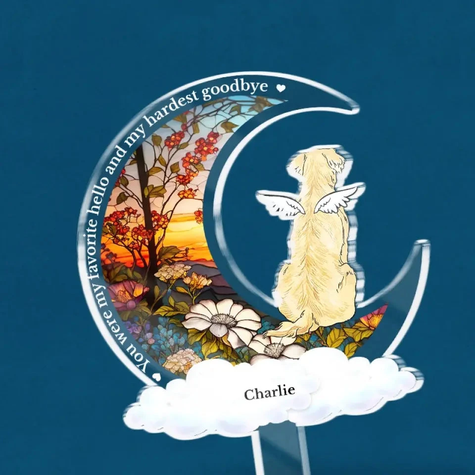 A Piece Of Our Heart Lives In Heaven - Memorial Personalized Custom Stain Glass Style Acrylic Garden Stake - Sympathy Gift For Pet Owners, Pet Lovers 5 A Piece Of Our Heart Lives In Heaven - Memorial Personalized Custom Stain Glass Style Acrylic Garden Stake - Sympathy Gift For Pet Owners, Pet Lovers - Image 5