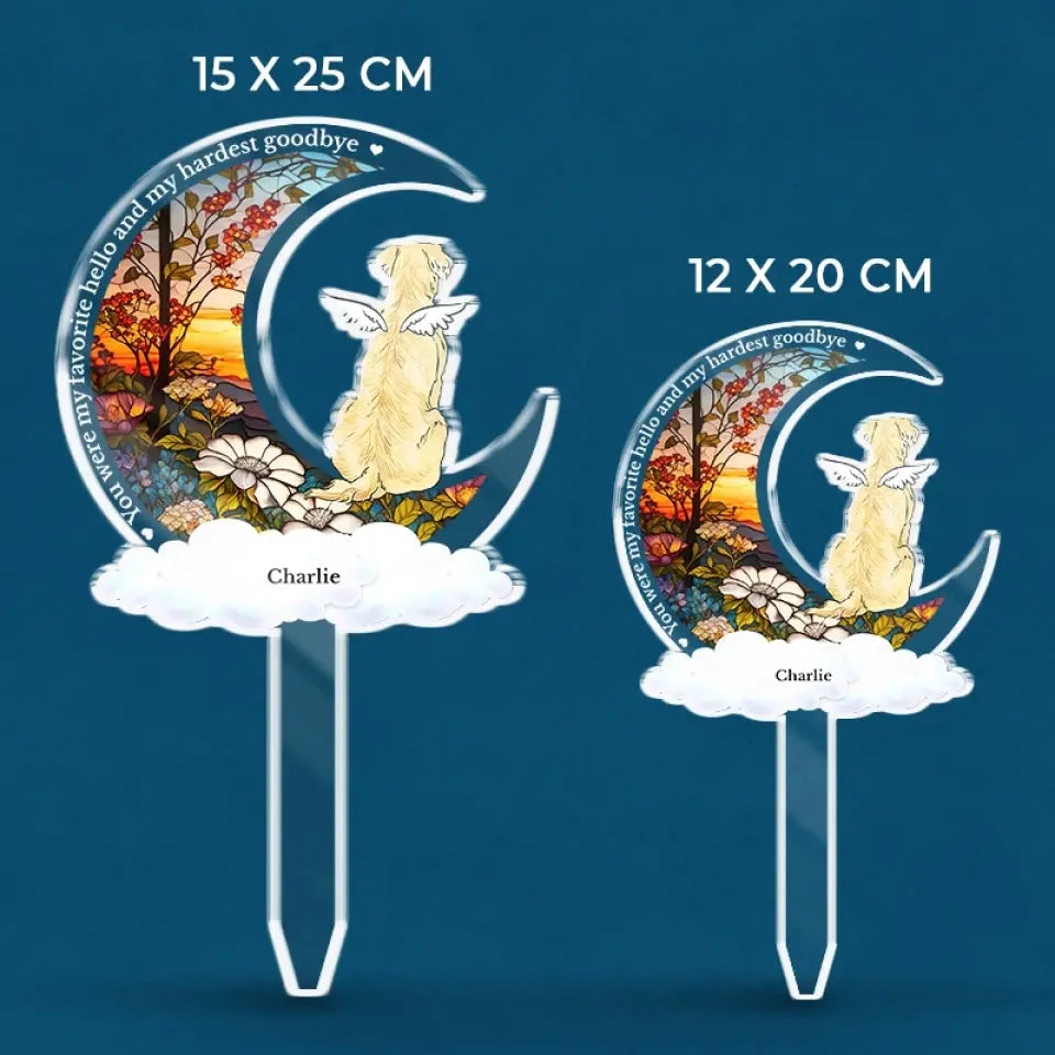 A Piece Of Our Heart Lives In Heaven - Memorial Personalized Custom Stain Glass Style Acrylic Garden Stake - Sympathy Gift For Pet Owners, Pet Lovers 6 A Piece Of Our Heart Lives In Heaven - Memorial Personalized Custom Stain Glass Style Acrylic Garden Stake - Sympathy Gift For Pet Owners, Pet Lovers - Image 6