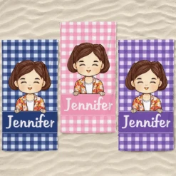 Summer Is The Time For Family - Family Personalized Custom Beach Towel - Summer Vacation Gift, Birthday Pool Party Gift For Family Members -Pawfect House Store 667b97b5ab212