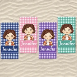 Summer Is The Time For Family - Family Personalized Custom Beach Towel - Summer Vacation Gift, Birthday Pool Party Gift For Family Members -Pawfect House Store 667b97ba99141