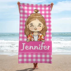 Summer Is The Time For Family - Family Personalized Custom Beach Towel - Summer Vacation Gift, Birthday Pool Party Gift For Family Members -Pawfect House Store 667b9ddcdf90e