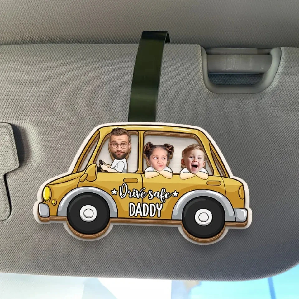 Custom Photo Drive Safe - Family Personalized Custom Car Visor Clip - Gift For Family Members 1 Custom Photo Drive Safe - Family Personalized Custom Car Visor Clip - Gift For Family Members