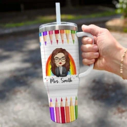 Teaching Is A Work Of Heart - Teacher Personalized Custom 40 Oz Stainless Steel Tumbler With Handle - Gift For Teacher 6 Teaching Is A Work Of Heart - Teacher Personalized Custom 40 Oz Stainless Steel Tumbler With Handle - Gift For Teacher -Pawfect House Store 667bd892d1919