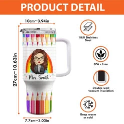 Teaching Is A Work Of Heart - Teacher Personalized Custom 40 Oz Stainless Steel Tumbler With Handle - Gift For Teacher 7 Teaching Is A Work Of Heart - Teacher Personalized Custom 40 Oz Stainless Steel Tumbler With Handle - Gift For Teacher -Pawfect House Store 667bd8945aff3