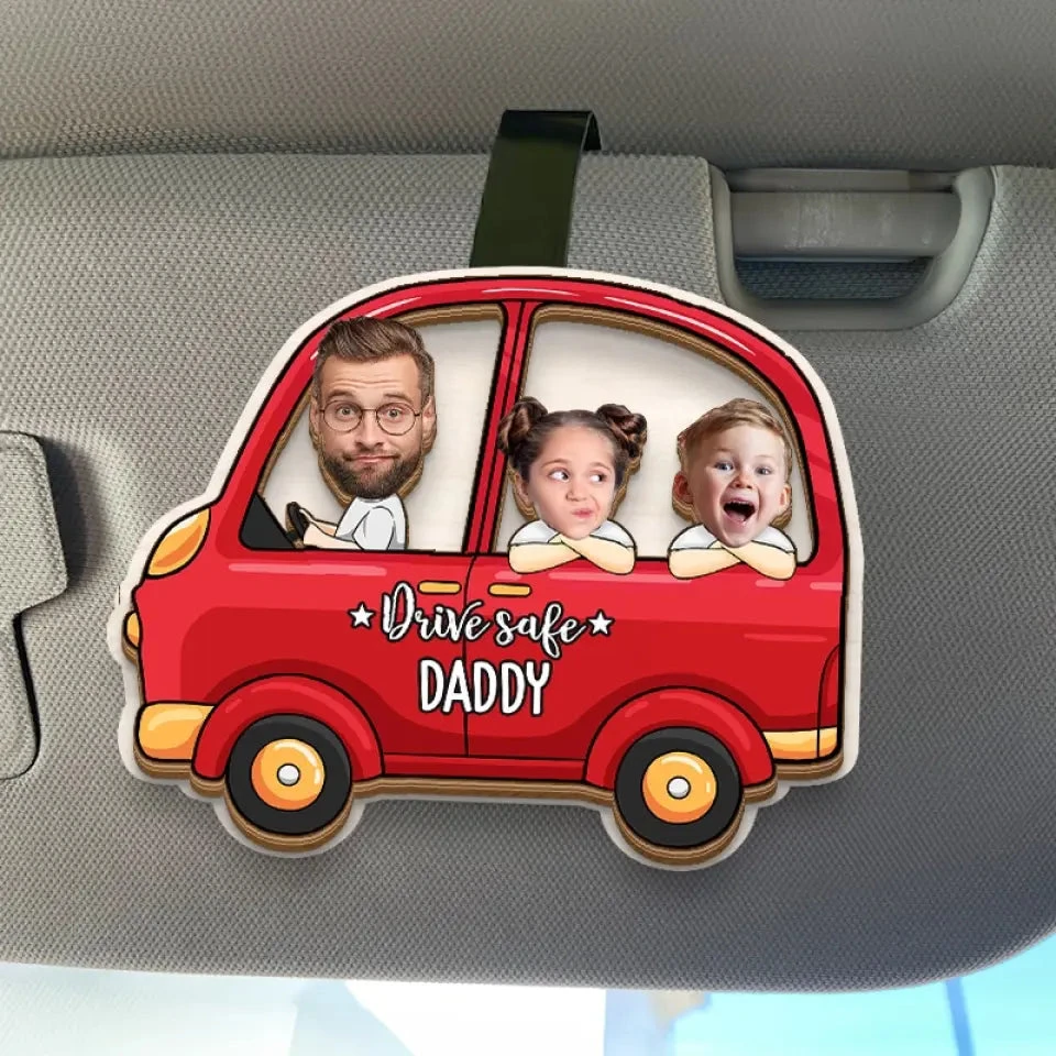 Custom Photo Drive Safe I Love You - Family Personalized Custom Car Visor Clip - Gift For Family Members 1 Custom Photo Drive Safe I Love You - Family Personalized Custom Car Visor Clip - Gift For Family Members