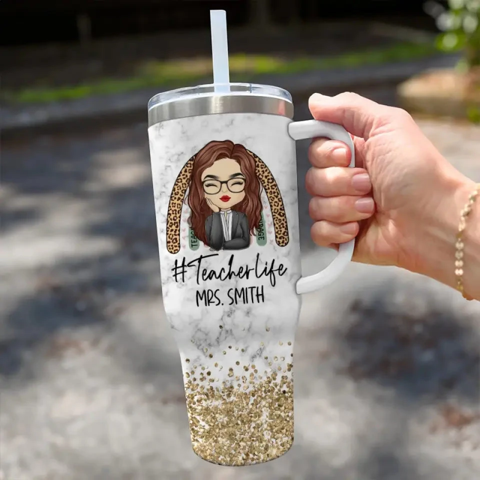 Teaching Is Not Just A Profession, It’s A Superpower - Teacher Personalized Custom 40 Oz Stainless Steel Tumbler With Handle - Gift For Teacher 3 Teaching Is Not Just A Profession, It’s A Superpower - Teacher Personalized Custom 40 Oz Stainless Steel Tumbler With Handle - Gift For Teacher - Image 3