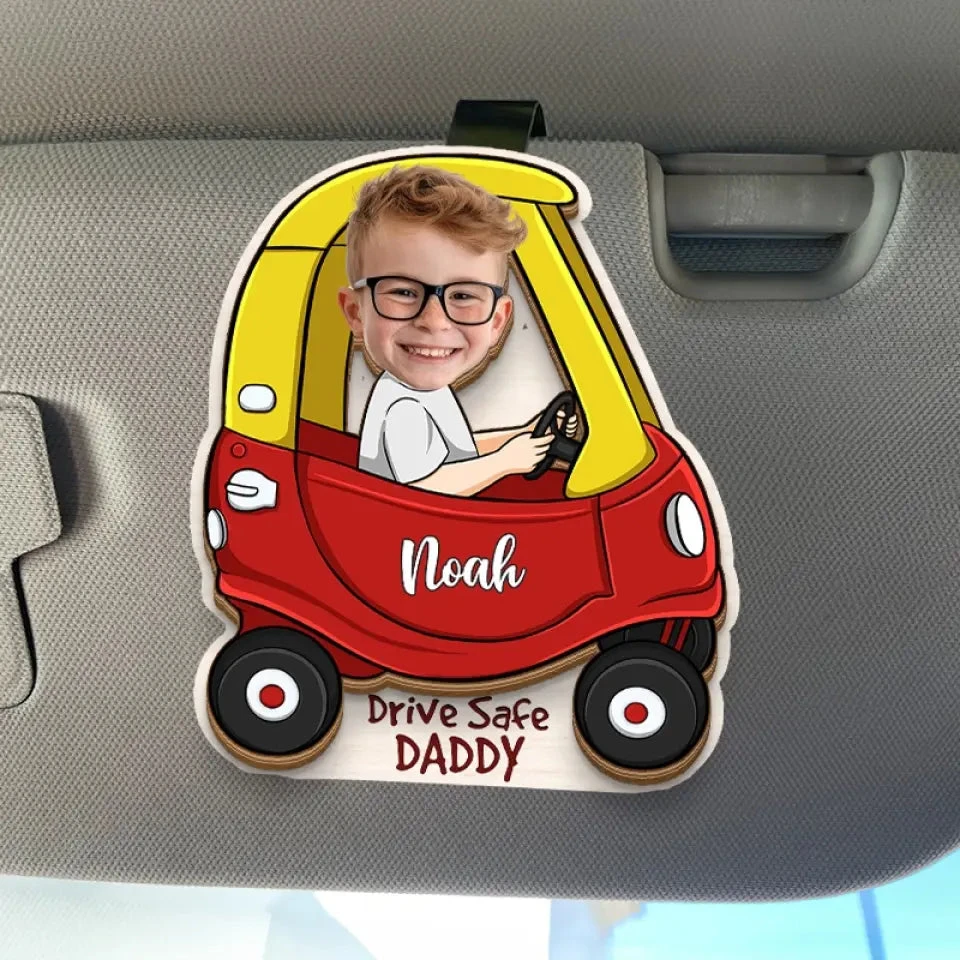 Custom Photo Drive Safe I Need You Here - Family Personalized Custom Car Visor Clip - Gift For Family Members 1 Custom Photo Drive Safe I Need You Here - Family Personalized Custom Car Visor Clip - Gift For Family Members