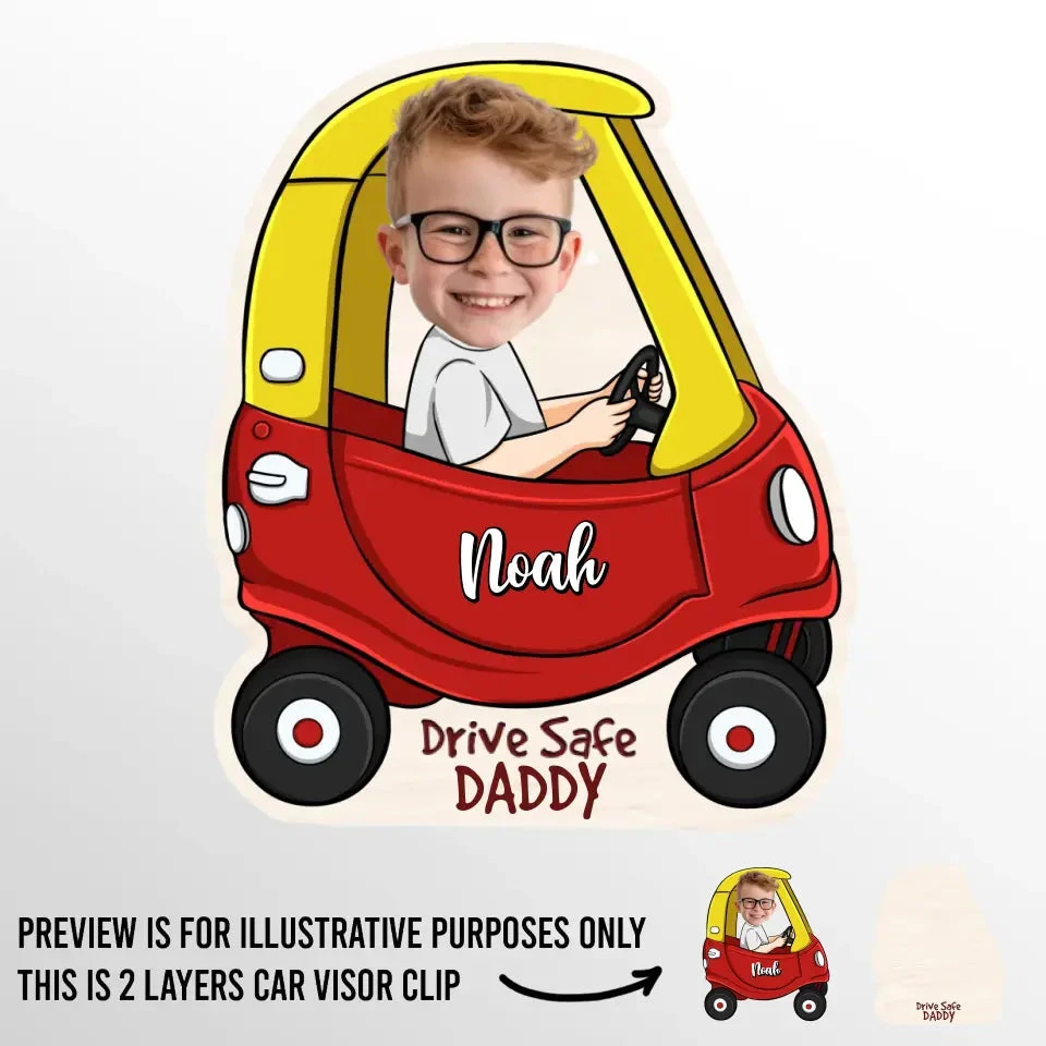 Custom Photo Drive Safe I Need You Here - Family Personalized Custom Car Visor Clip - Gift For Family Members 2 Custom Photo Drive Safe I Need You Here - Family Personalized Custom Car Visor Clip - Gift For Family Members - Image 2