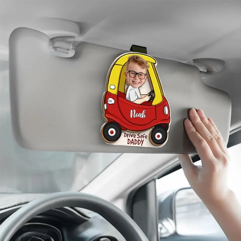 Custom Photo Drive Safe I Need You Here - Family Personalized Custom Car Visor Clip - Gift For Family Members 4 Custom Photo Drive Safe I Need You Here - Family Personalized Custom Car Visor Clip - Gift For Family Members - Image 4