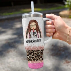 Teaching Is The Greatest Act Of Optimism - Teacher Personalized Custom 40 Oz Stainless Steel Tumbler With Handle - Gift For Teacher -Pawfect House Store 667cd7af0c00b