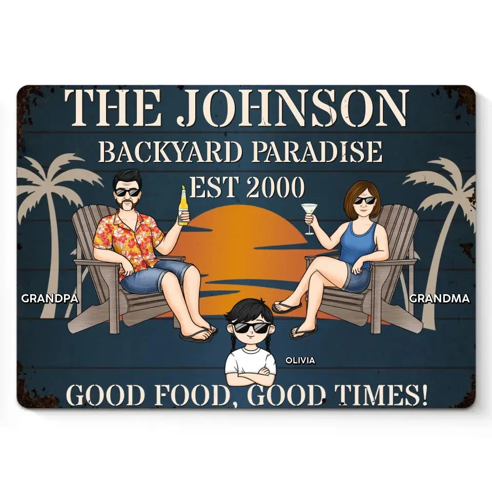 Good Food, Good Times - Family Personalized Custom Home Decor Metal Sign - House Warming Gift For Family Members 2 Good Food, Good Times - Family Personalized Custom Home Decor Metal Sign - House Warming Gift For Family Members - Image 2